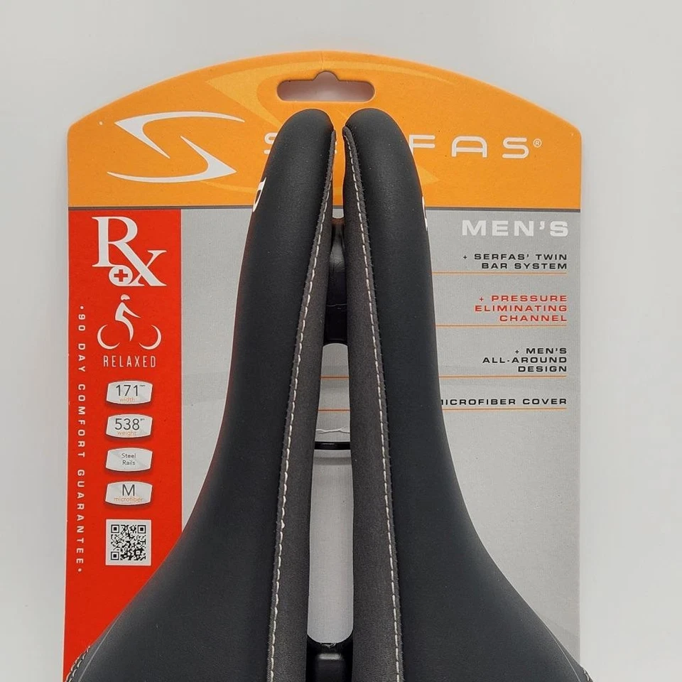Serfas RX-921V Mens Microfiber Road Mountain Bicycle Saddle Black  OPEN PACKAGE - Image 2 of 4