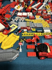 Huge Lego Minifigure City Fire Lot: 7206 Helicopter Boat Truck House 7207  60107