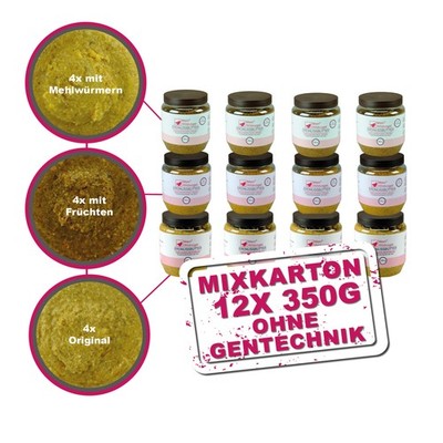 Wildvogel Erdnussbutter Fettfutter Mix-Karton 12 x 350g - MeinWildvogel ganzjähr