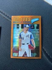 2026 Topps Heritage Spencer Strider Orange Chrome SP #41 Atlanta Braves /25