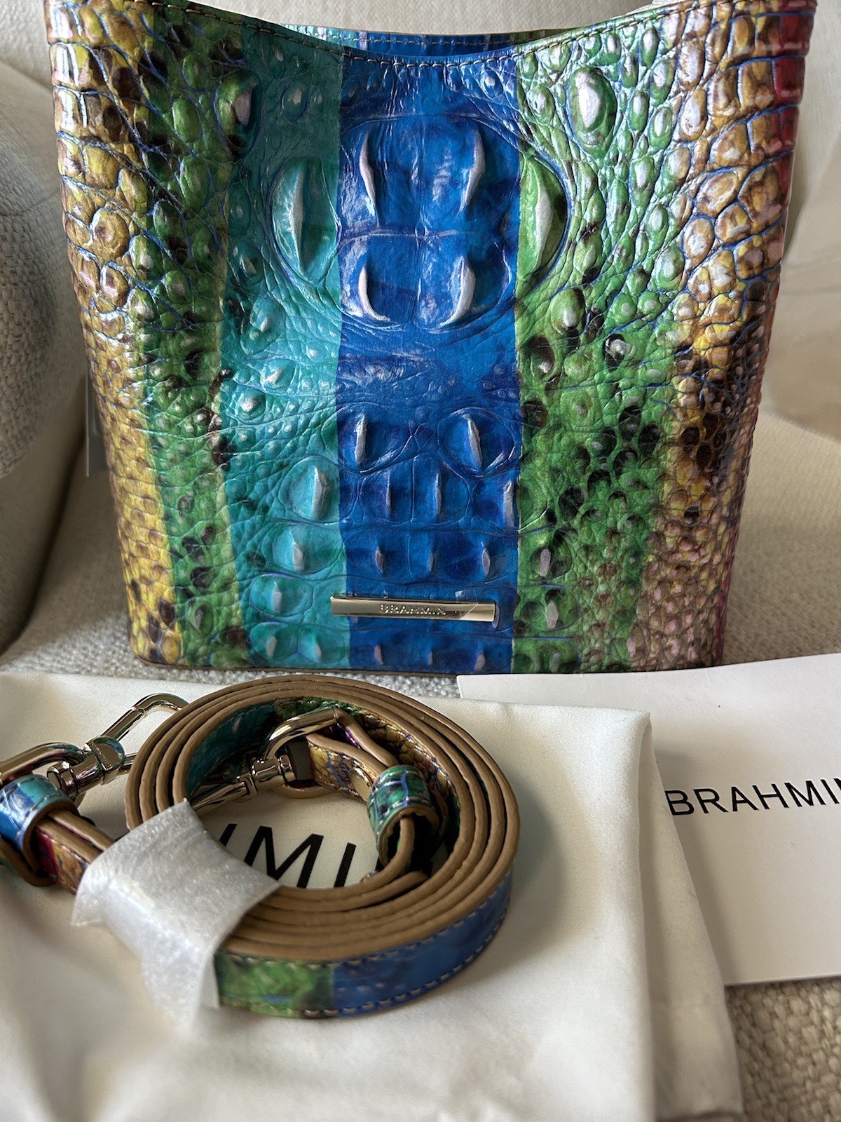 Brahmin Mini Amelia Convertible Crossbody Bag ~ Multi Lightwave NWT Color Pop 🎨