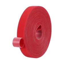 0.8" x 33FT Hook and Loop Tape, Double-Sided Nylon Strips Cable Ties, Red