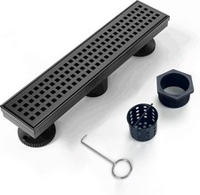 Drenaje Piso Ducha Lineal Rejilla Rectangular Acero Inoxidable Para Bano De 12"
