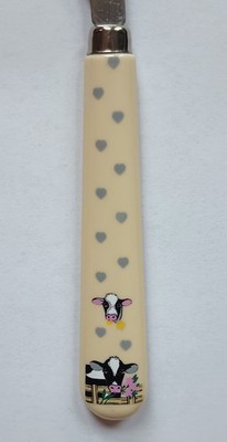 60 Pc Tienshan BUTTERCUP Cow Stainless Plastic Handle 12 place settings 1990s