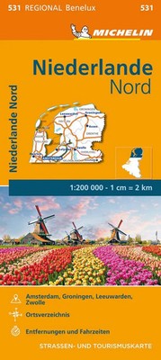 Michelin Niederlande Nord. Straßen- und Tourismuskarte 1:200.000 | Deutsch