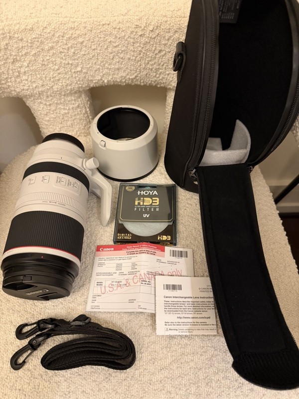 Canon RF 100-500mm F4.5-7.1 L IS USM Lens + Hoya HD3 Filter + Case