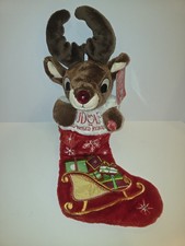 Rudolph Red Nosed Reindeer Dan Dee Plush Christmas Stocking Singing Light Up 20  