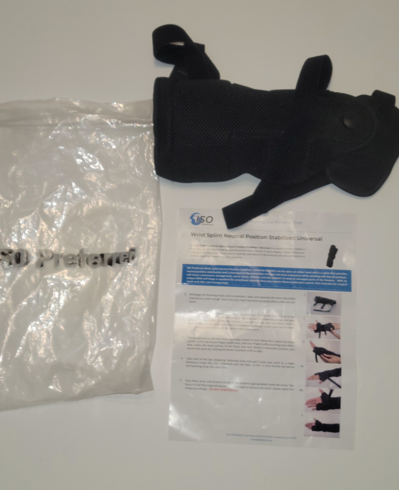 ISO Preferred Wrist Splint Neutral Position Stabilizer Universal One Size Suppor