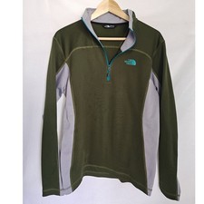 The North Face Fleece 1/4 Zip Pullover Jacket Green Gray Size NF00CP4A small