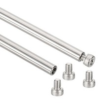 2Pcs Linear Motion Rod Shaft Guide, 6x200mm Chrome Plated End Linear Steel Rods