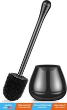 Toilet Brush and Holder, Toilet Bowl Brush with Long Handle, Plastic Holder Easy