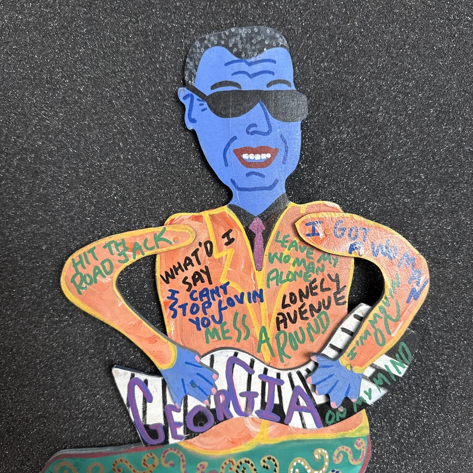 Miz THANG Southern Folk Art Sculpture Cut Out of RAY CHARLES! - Image 2 of 4