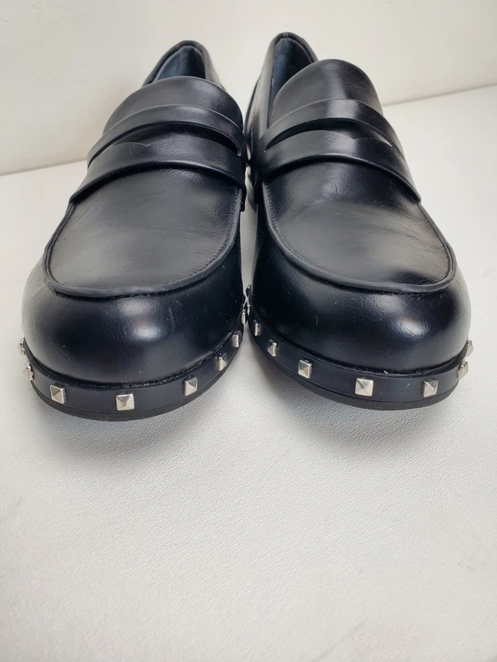 黑色铆钉便士乐福鞋人造皮革 8 M 码 Charles David — 第 3/4 张图片
