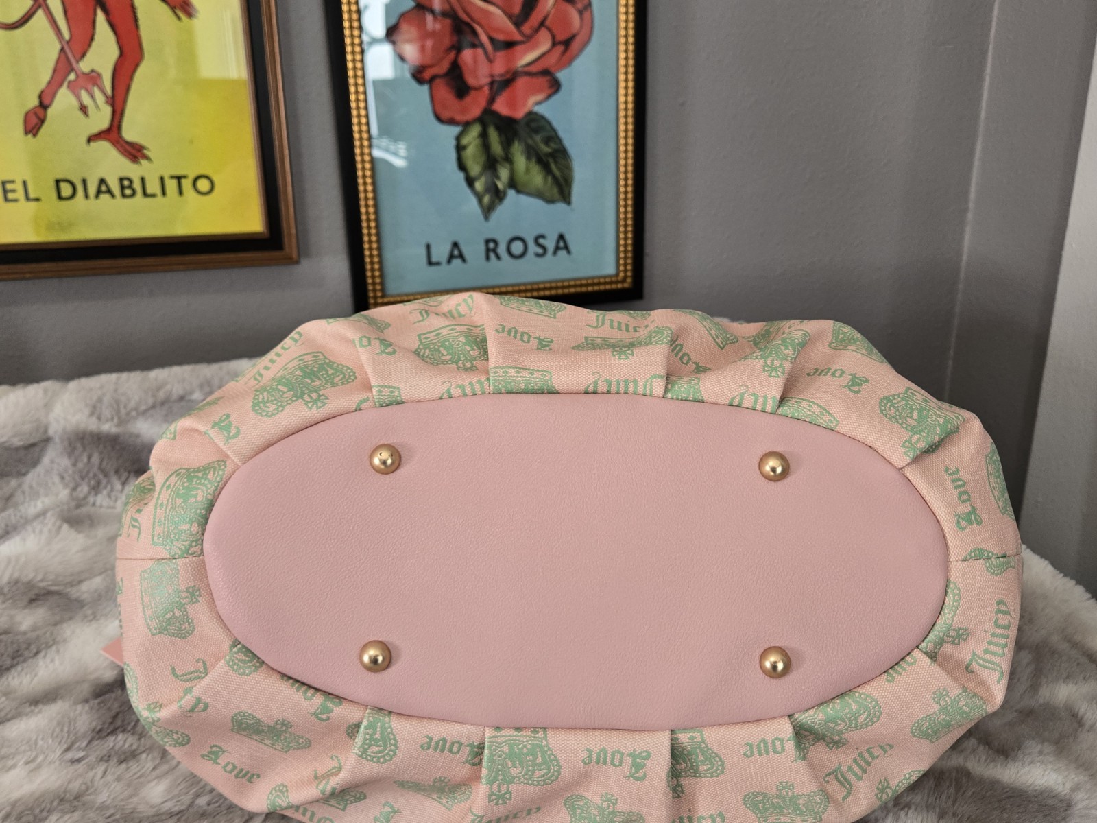 New Viral Juicy Couture Fan Club Satchel Pink Diamond Retro image 9