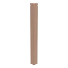 Stair Parts 58 In. X 3-1/2 In. Unfinished Red Oak 4001 Square Box Newel Post Wit
