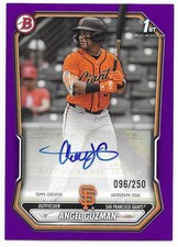 2026 Bowman Paper Prospect Auto Purple Angel Guzman #096/250 (BPA-AG) Giants