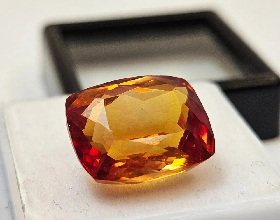 Stunning Orange Citrine Cushion Cut 10+ Ct EGL Certified Natural Loose Gemstone - Image 4 of 4