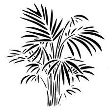 Really Great Stencils, Tropical Palm Stencil, 6x6", Card Front, Fronds, Leaves