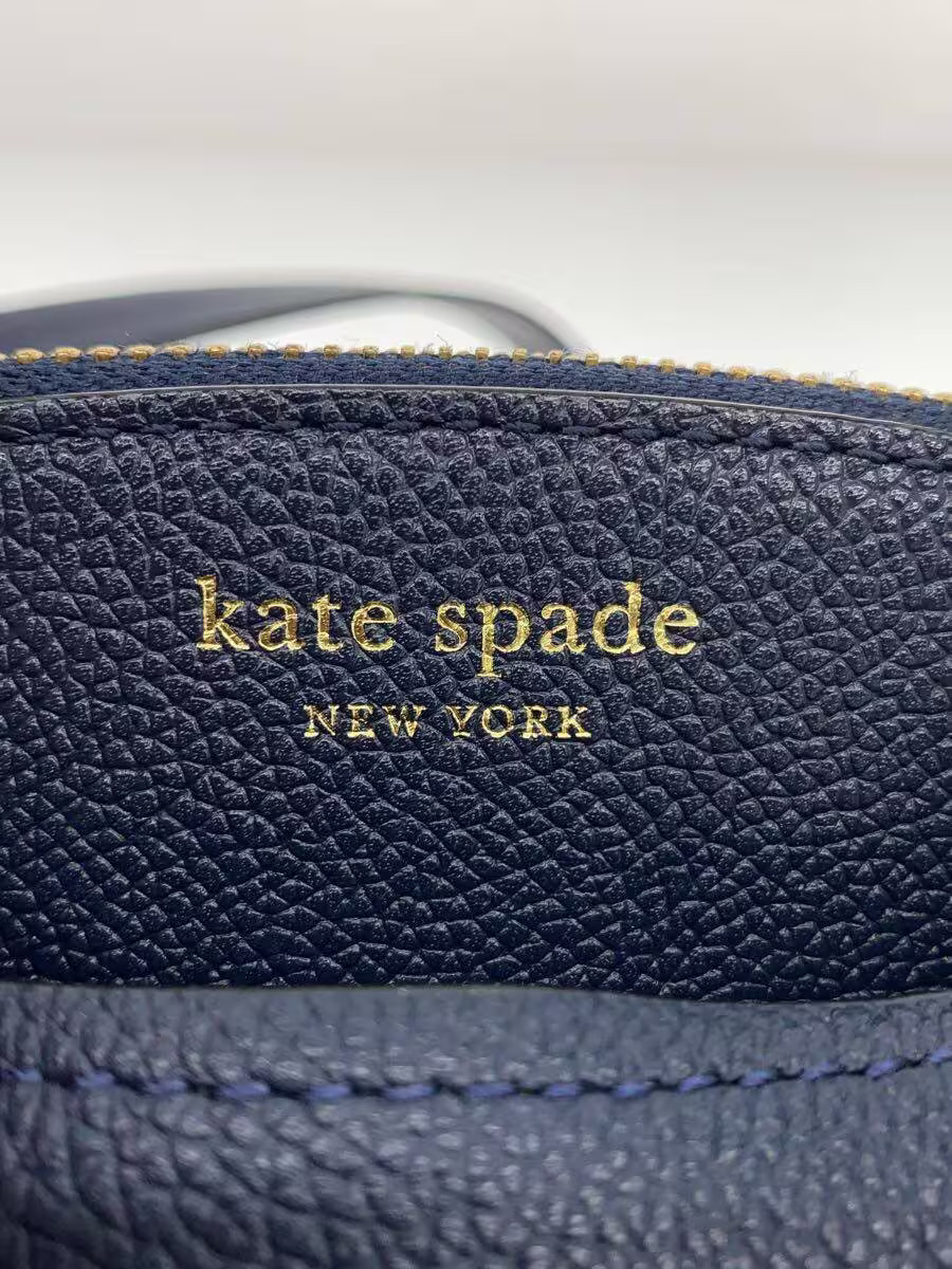 kate spade new york shoulder bag leather navy plain thumbnail 5