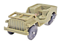 Vintage Tootsietoy Army Jeep Diecast Metal 1950s Military Vehicle Model Unboxed.