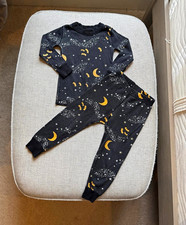 Hanna Andersson Unisex Kids Moon  Stars 2-Piece Halloween Pajama Cotton 3T