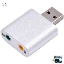 USB Audio Adapter 3.5mm Speaker Headphone Microphone Jack Plug Play No Driver