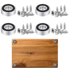 4 Pcs Stainless Steel Cutting Board Feet with Nonslip Pads 1.18 x 0.39 Inch B...