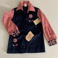 Vintage Ruth of Carolina Girls Country Dress Plaid And Cordoury NWT Sz 6 RARE