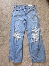 American Eagle Dreamy Stretch High Waisted Baggy Wide Leg Jeans Size 6