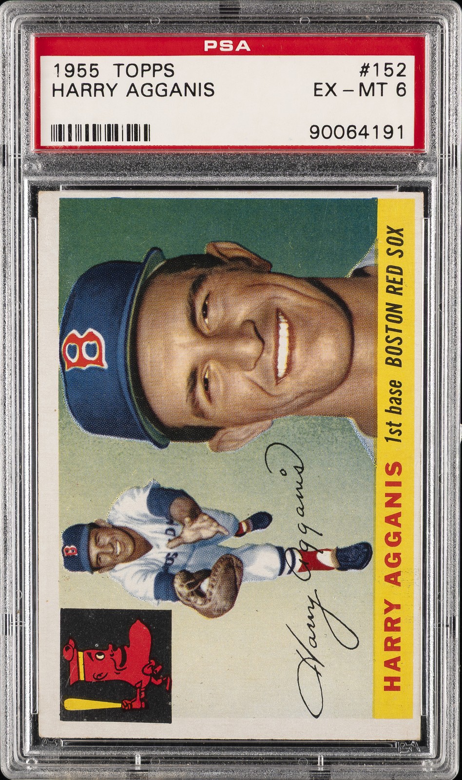 1955 TOPPS #152 HARRY AGGANIS PSA 6