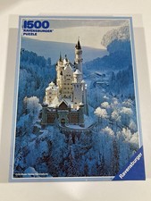 Vintage Ravensburger Puzzle Winterliches Neuschwanstein Castle 1500 Pieces