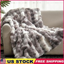 Bubble Shape Faux Fur Throw Blanket Ultra Soft Cozy Warm Fleece Luxurious Gift