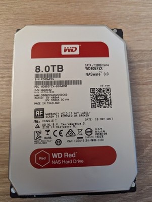 8TB Western Digital RED WD80EFZX 5.4K 128MB 6G 3.5'' SATA Festplatte NASware 3.0