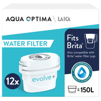 Water Filter Cartridges 12 Pack Aqua Optima by LAICA Evolve+ Fits Brita*
