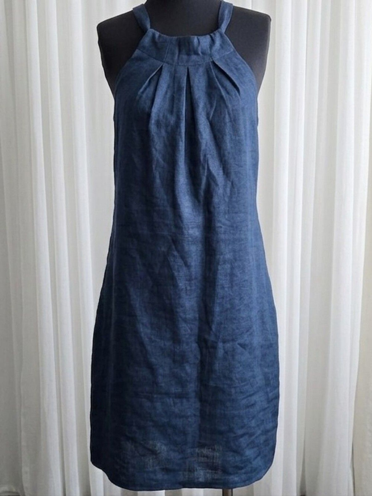 28 Palms Women's 100% Linen Halter Shift Dress