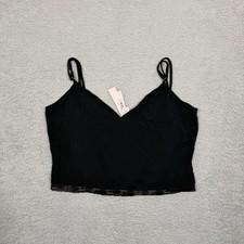 Victoria's Secret Black Lace Back Modal Camisole Top V-Neck NWT Large