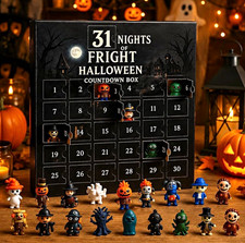 31 Nights of Fright Halloween Door Advent Calendar 31-Day w/ Mini Figures Kids