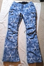 BURTON GLORIA Ins Pt 20555 Snowboard Winter Ski Snow Pants Blue Geometri Size XS
