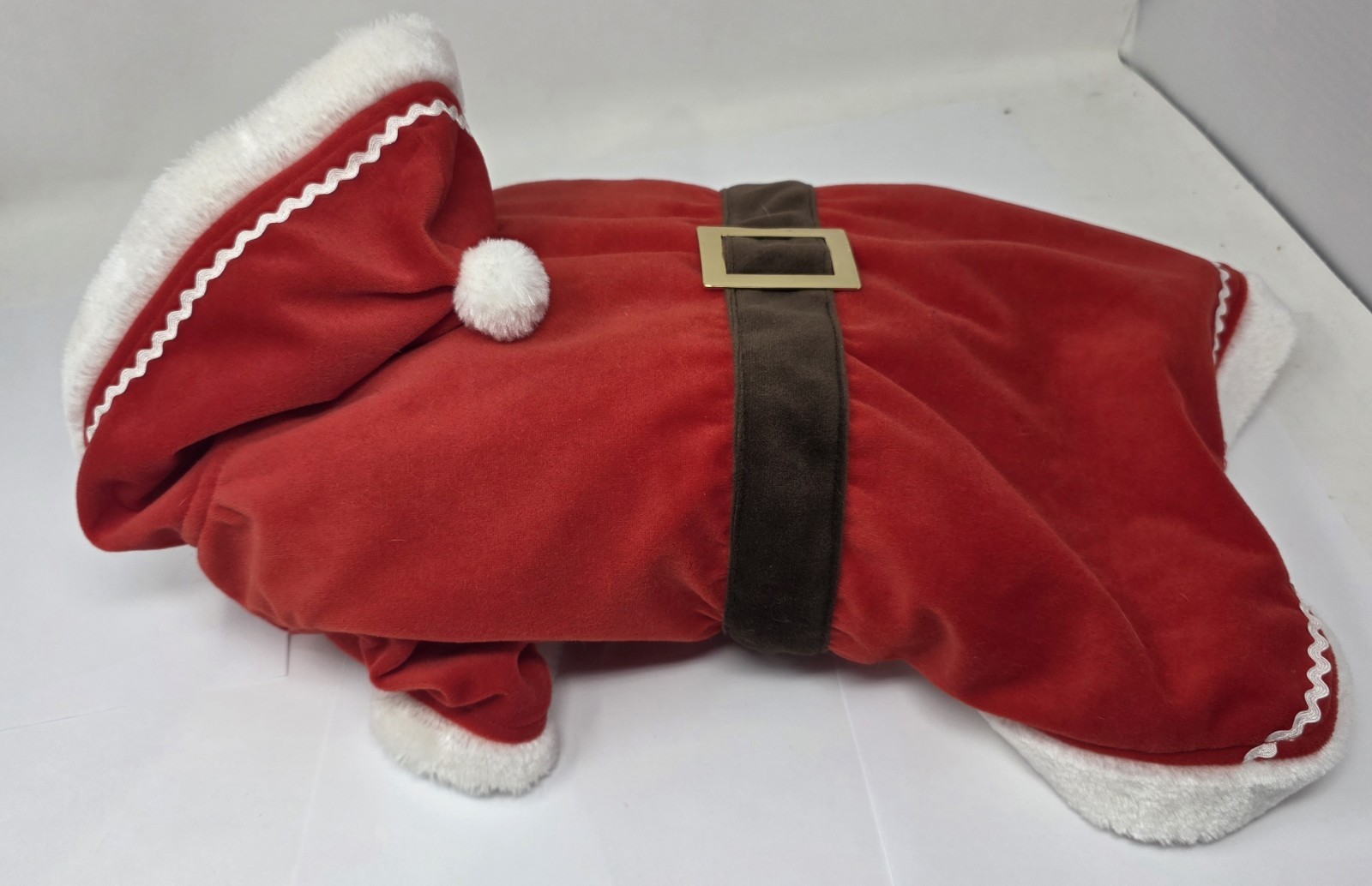 Dog Santa Claus Hoodie/Costume Size: Large Christmas Outfit Attached Hood