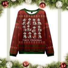 Cute Labrador Puppy Dog Ugly Christmas Sweater Jumper Merry Xmas Gift Unisex