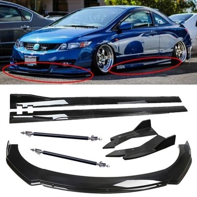 For Honda Civic SI Coupe Front Bumper Lip Splitter Spoiler Side Skirt Body Kit G