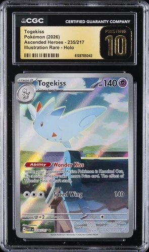 2026 POKEMON ASCENDED HEROES ILLUSTRATION RARE #235 TOGEKISS CGC 10 PRISTINE