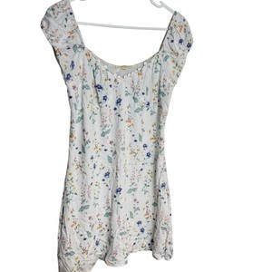 la hearts ruffle linen mini dress LA Hearts Linen Drop Waist Mini Dress