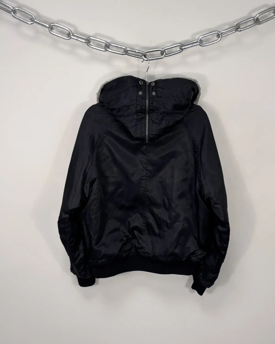 Vintage Sinful Y2K Black N-2B Flight Bomber Jacket Military Fur