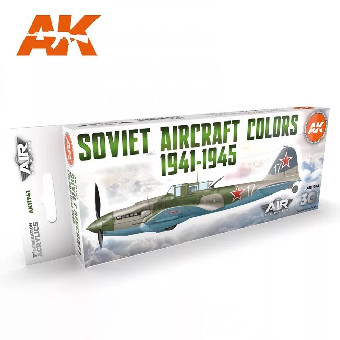 AK Interactive AK11741 - Soviet Aircraft Colors 1941-1945 Set 3G 8X17Ml - New