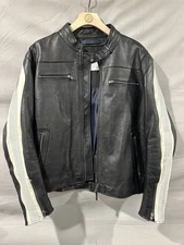 BMW Motorrad Club Men Black Leather Jacket Size 2XL Armored Motorcycle Jacket