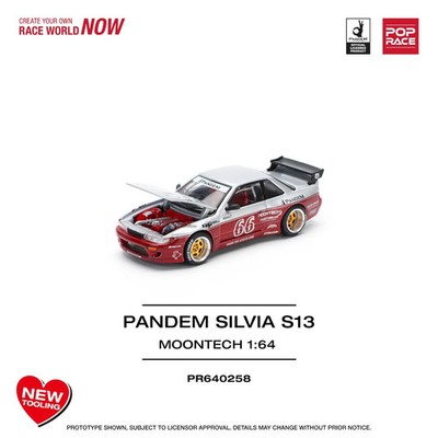 1:64 Pop Race Nissan Pandem Silvia S13 Moontech #PR64-258