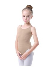 Leotard Kids Seamless Camisole Dance Leotards for Ballet, 9-10 Years Tan