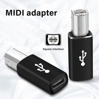 USB Type-C Female to USB B Male Adapter Straight For Scanner Printer Converter