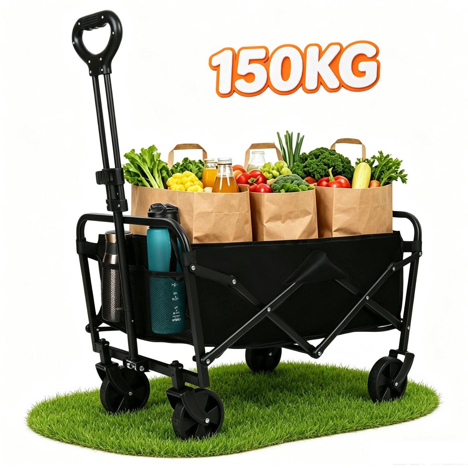 Folding Hand Cart 150KG 600D Offroad